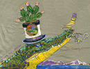 CROCODILE, CYLINDER HAT, CHAMOMILE & CACTUS (Крокодил, шляпа цилиндр, ромашка и кактус), буква C, из серии Английская азбука, ABCFROLOV